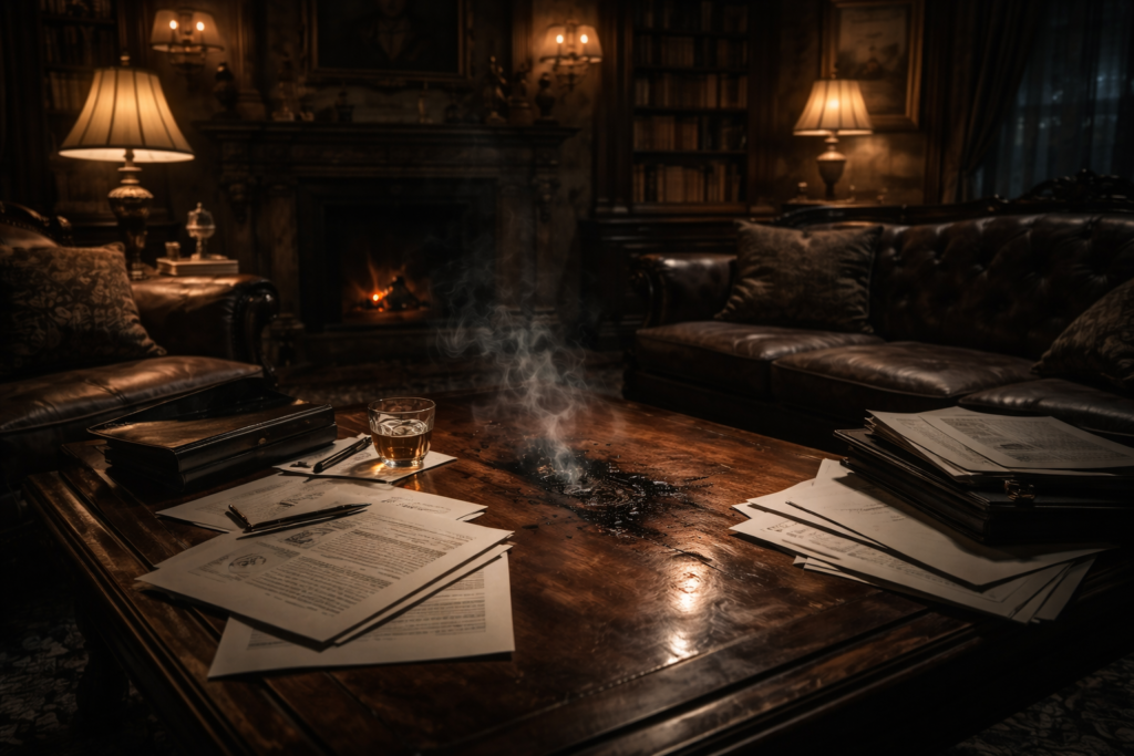 Signs of a supernatural debt being collected as a family’s wealth collapses