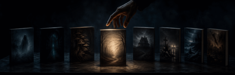 Best short horror books represented by several dark paperbacks with one highlighted as the clear starting choice.